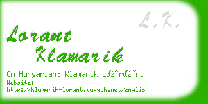 lorant klamarik business card